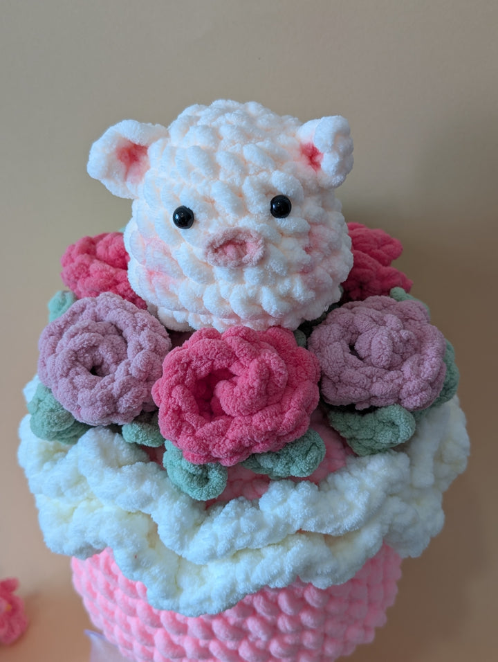 Handmade Plush Bouquet - The Piggy Petal Parfait